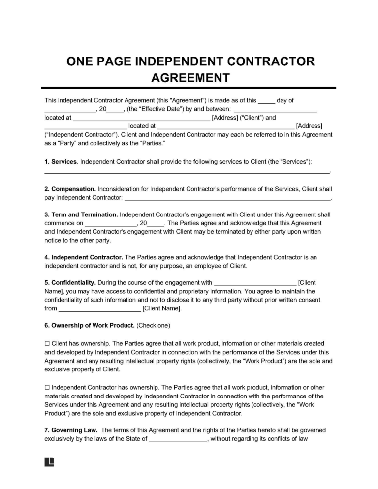 1 Page Agreement Template: Simplify Your Legal Contracts