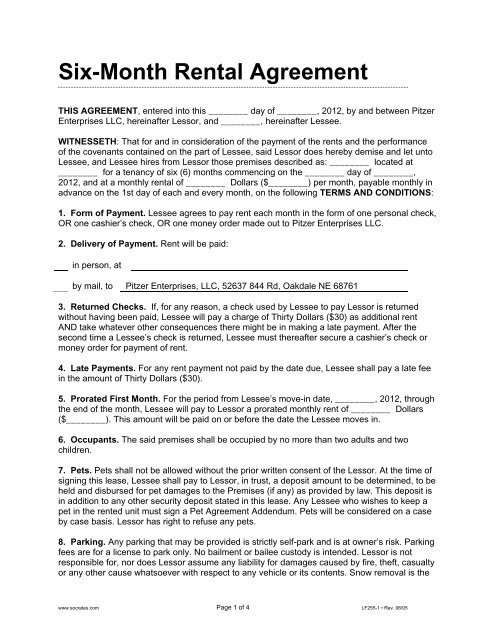 6 Month Rental Agreement Template: A Comprehensive Guide