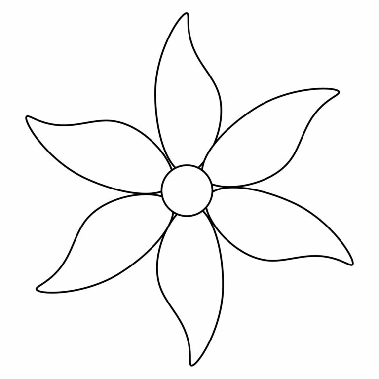 6 Petal Flower Template Free Printable: Design Versatility at Your Fingertips