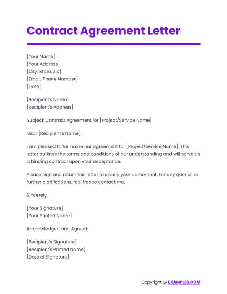 Agreement Contract Letter: A Comprehensive Guide