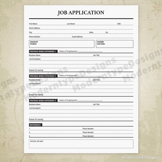 Application For Employment Printable: A Guide to Crafting a Winning Document