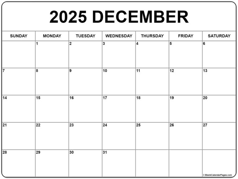 Calendar December 2025 Printable: Your Ultimate Planning Companion