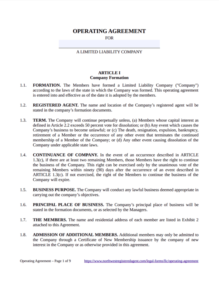 Essential Llc Operating Agreement Templates for Business Success