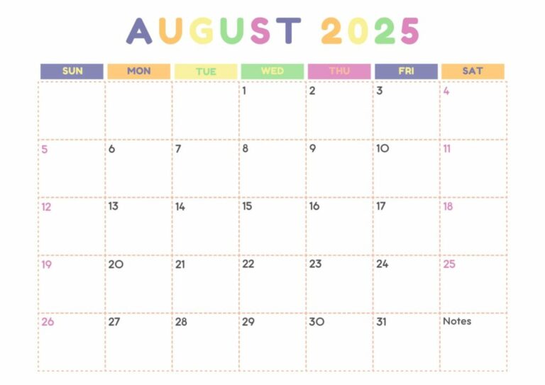 Free August 2025 Printable Calendar: Your Essential Guide to Staying Organized