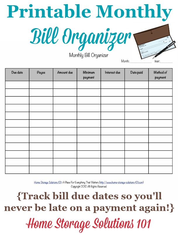 Free Printable Monthly Bill Organizer: Your Essential Guide to Financial Control