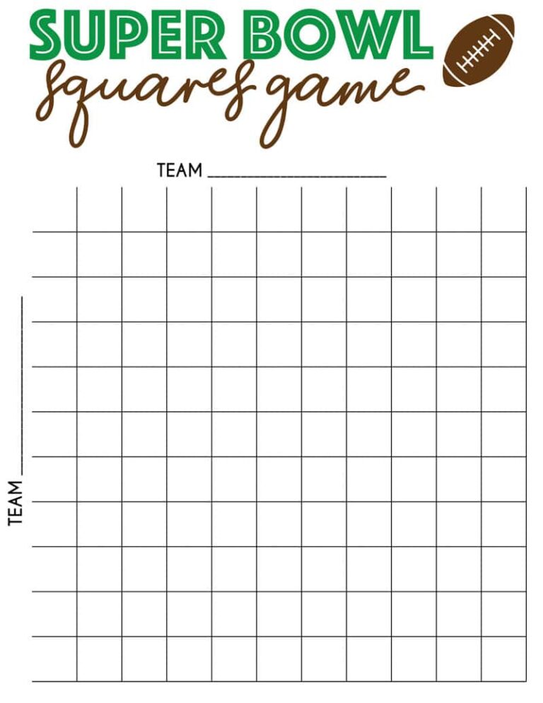 Free Printable Super Bowl Squares: A Guide to Fun and Savings