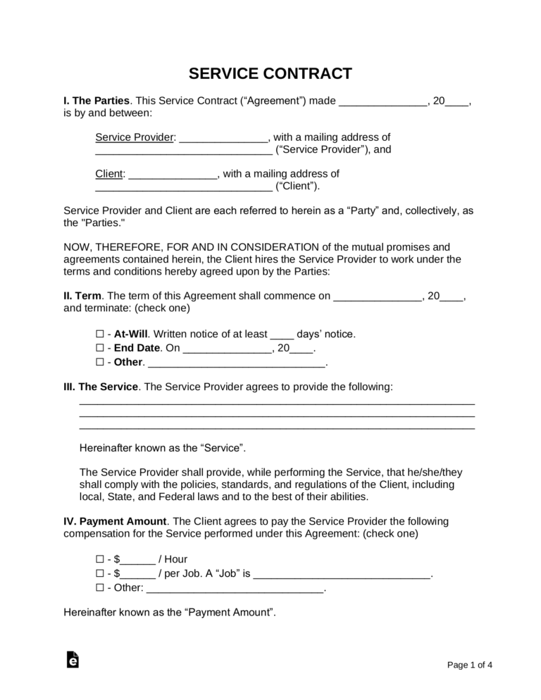 Free Service Agreement Templates: A Comprehensive Guide