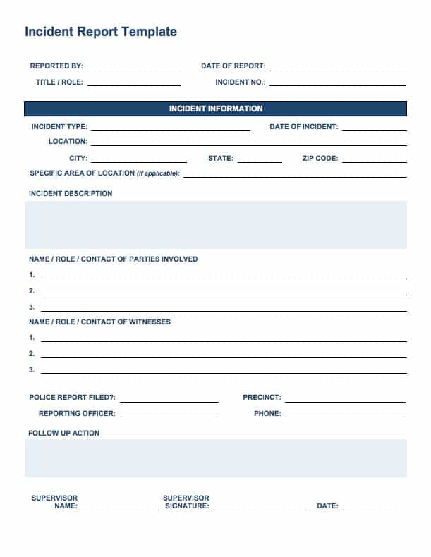 Incident Report Templates Word: Enhancing Your Reporting Practices