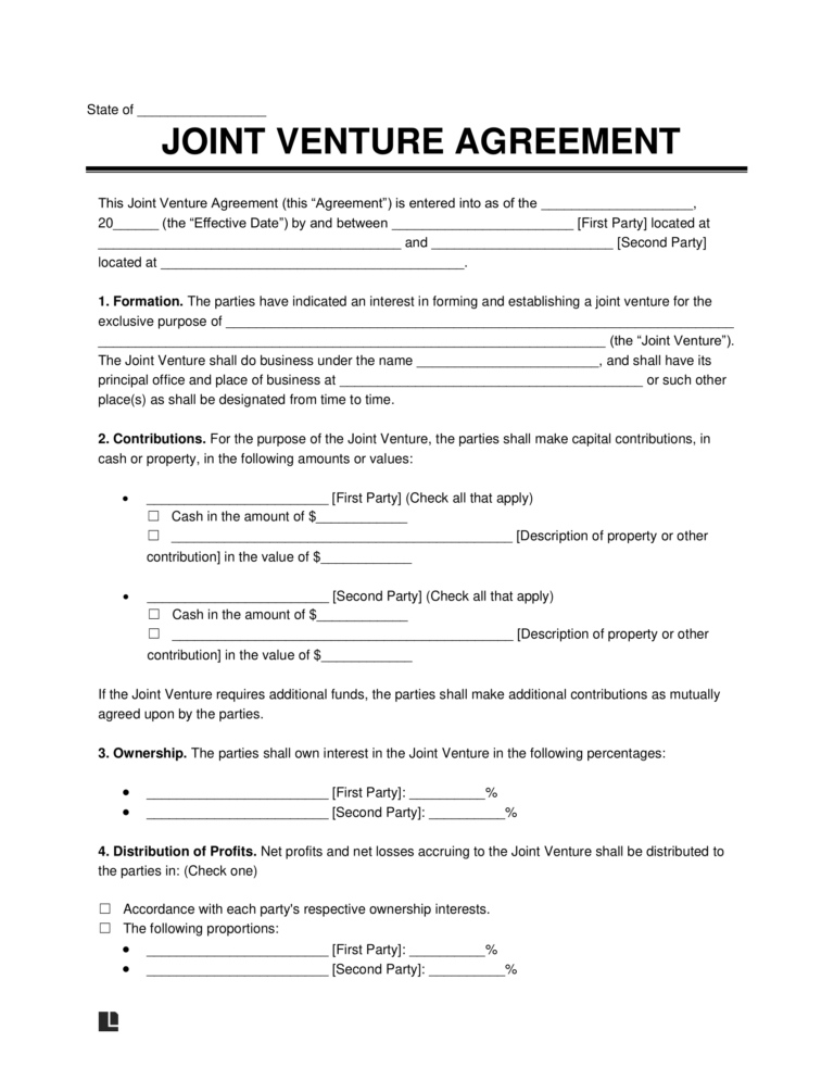 Joint Venture Agreement Template Free: A Comprehensive Guide to Creating a Successful Partnership