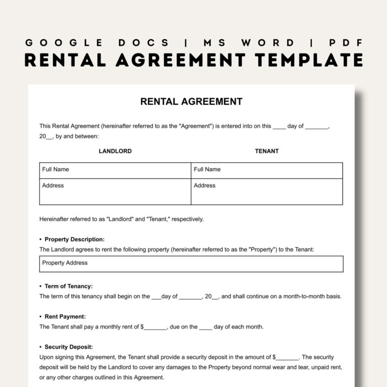 Lease Agreement Template Google Docs: A Comprehensive Guide