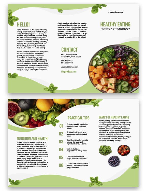 Nutrition Brochure Templates: Free Download for Effective Health Promotion