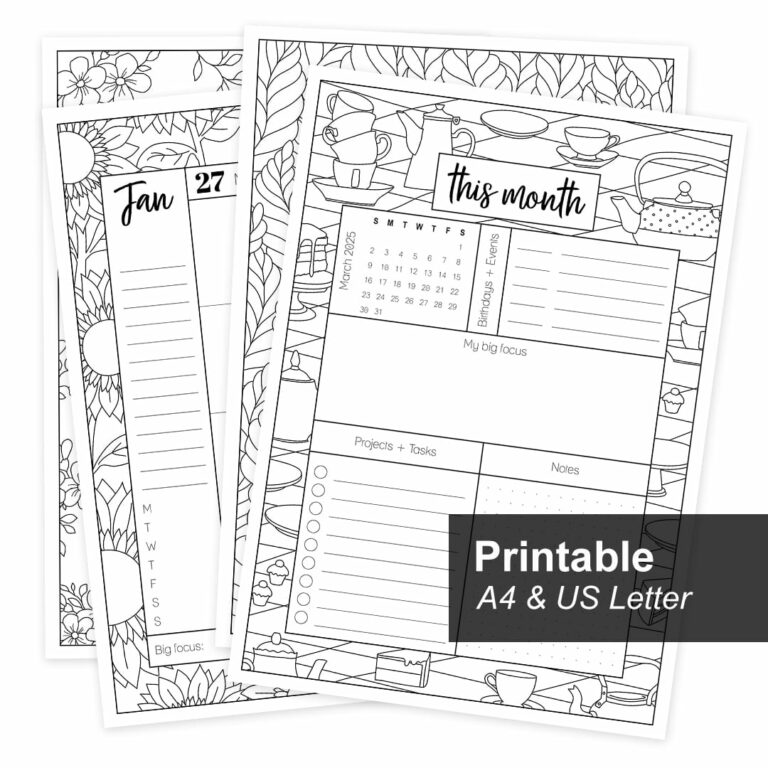 Plan Your Future with Printable Planner Pages 2025