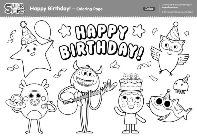 Printable Happy Birthday Coloring Sheets: A Fun and Educational Activity for All Ages