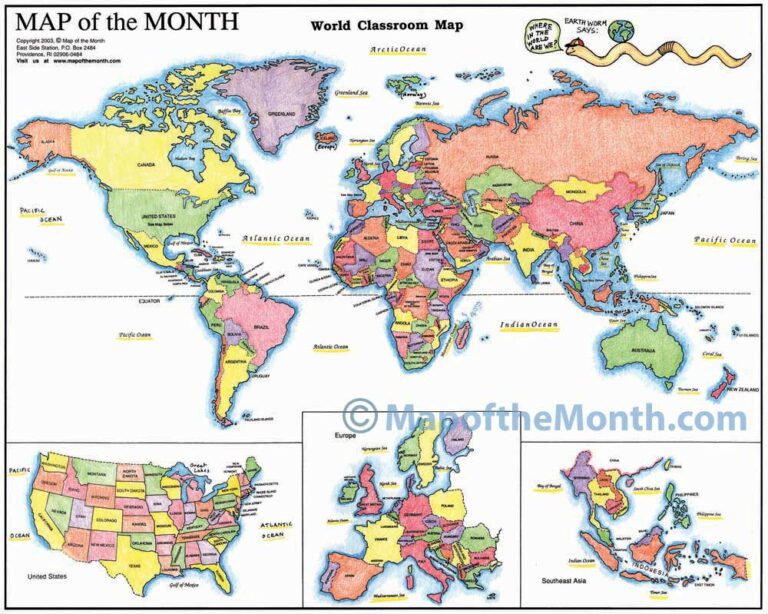 Printable Map Of The World Free: Explore The Globe At Your Fingertips