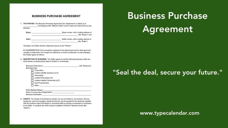 Purchase Agreement Templates: A Comprehensive Guide to Streamlining Your Business Transactions