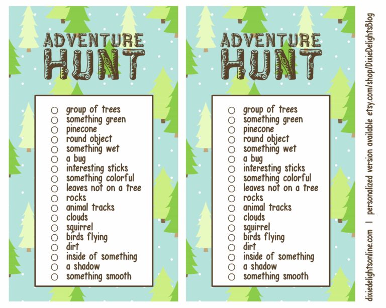 Scavenger Hunt Free Printable: An Adventure for All Ages