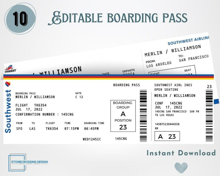 Southwest Airlines Boarding Passes Printable: A Guide to Stress-Free Travel