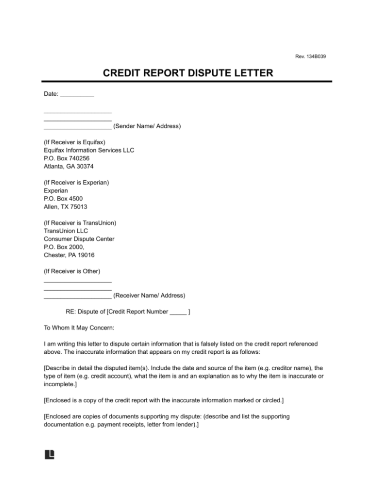 Templates To Dispute Letter On Credit Report: A Comprehensive Guide