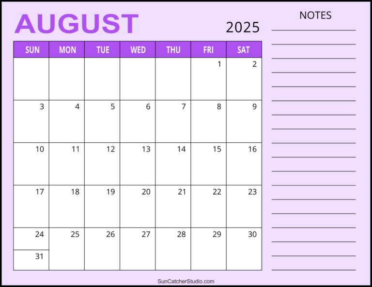 August 2025 Calendar: Free Printable for Hassle-Free Scheduling