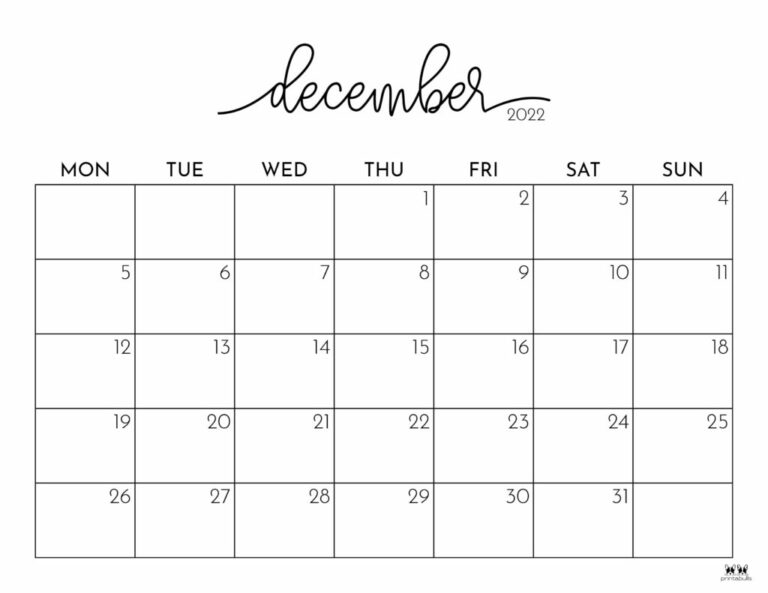 Free Printable Calendar For December: Plan Your Month with Style