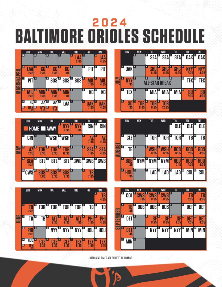 Get Your Game On: Orioles Printable Schedule 2025