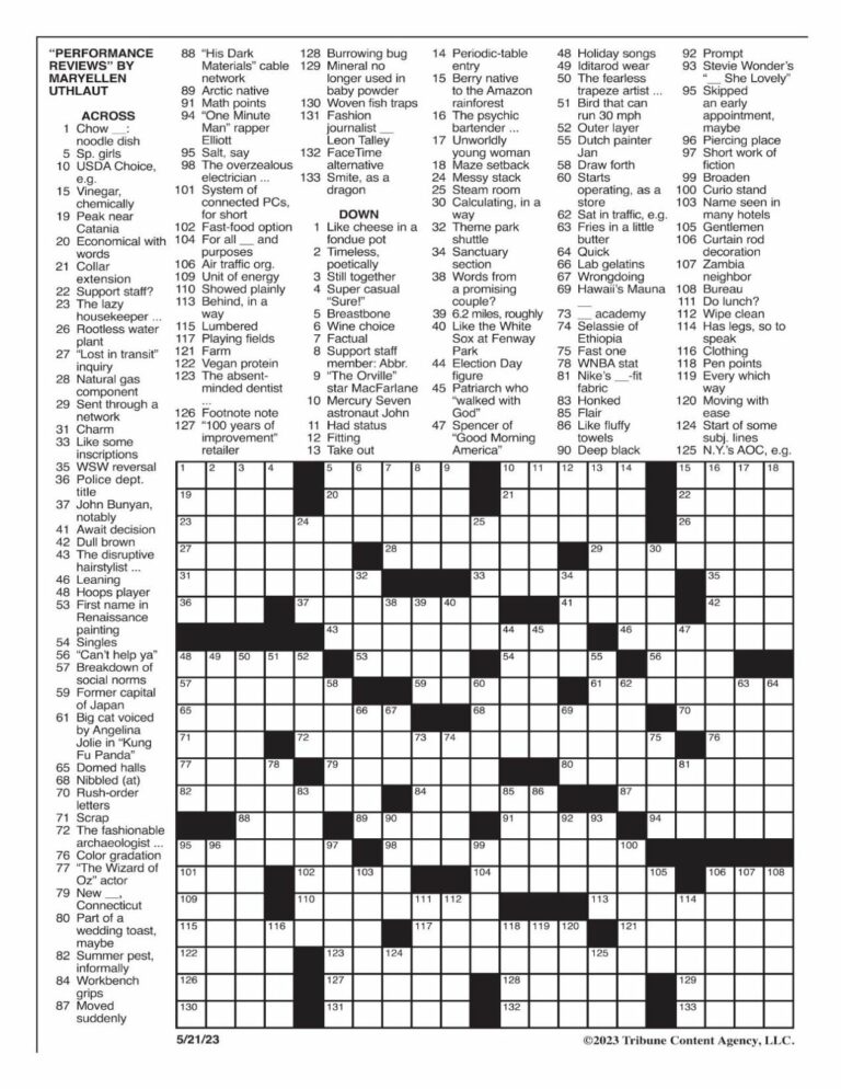 La Times Printable Crossword: A Timeless Puzzle for All