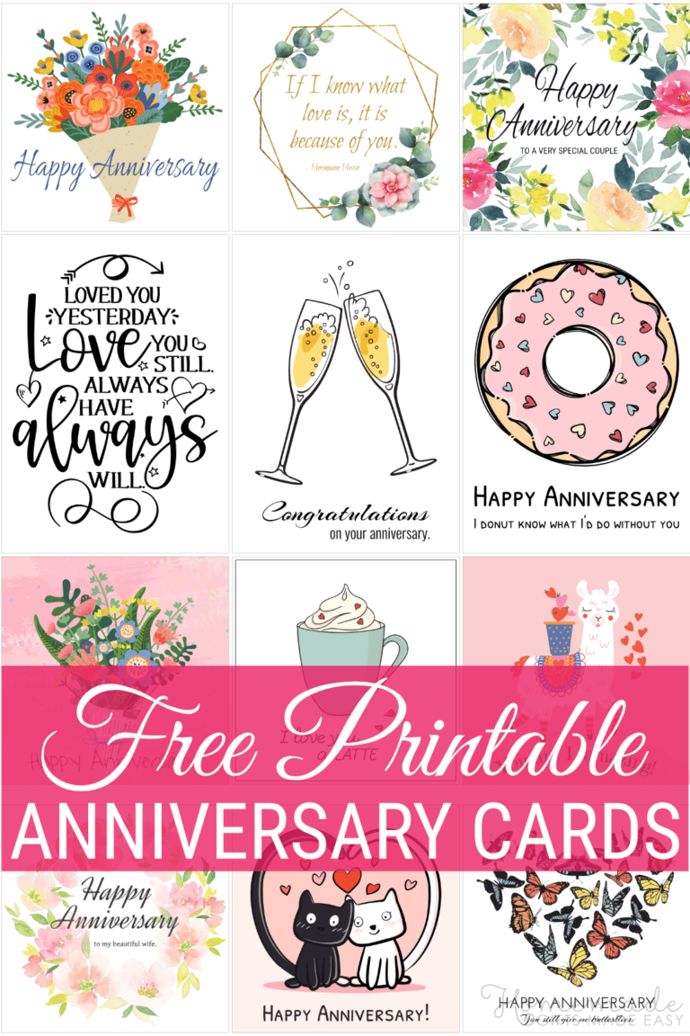 Printable Anniversary Cards Free: Create Personalized Mementos to Cherish