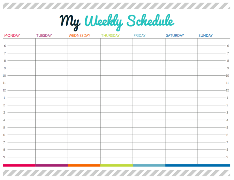 Printable Blank Weekly Calendar: Your Guide to Time Management