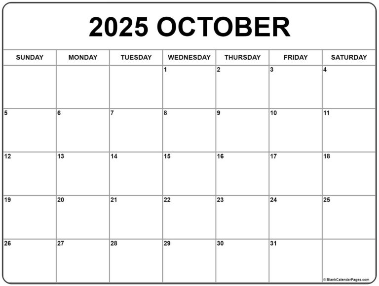 Printable Calendar October 2025: A Comprehensive Guide to Organization and Planning