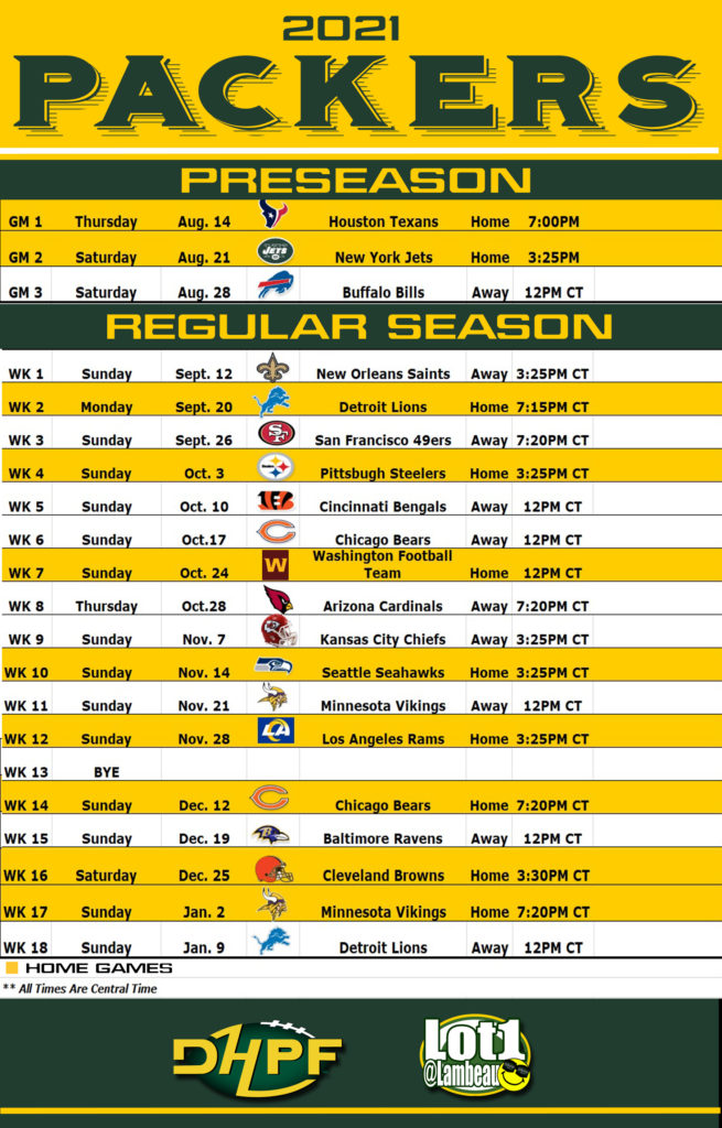 Printable Green Bay Packers Schedule: The Ultimate Guide for Die-Hard Fans